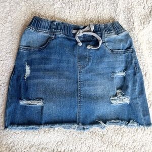 C’est Toi Distressed Mini Denim Skirt Size Small